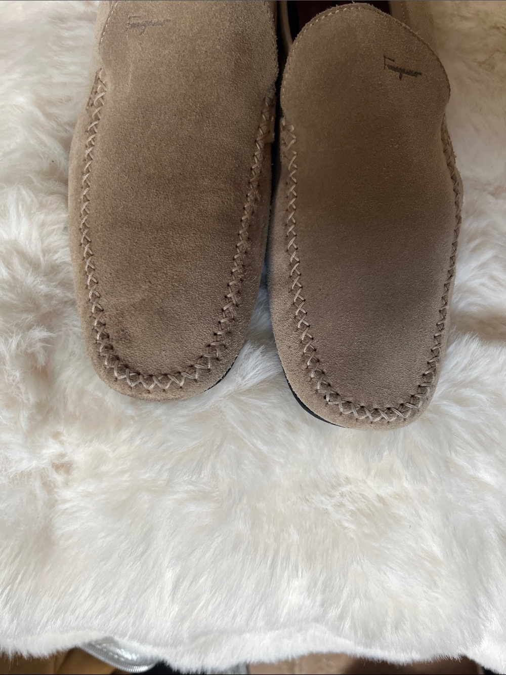 Salvatore Ferragamo Beige Suede Moccasin Loafers size 9 - Picture 6 of 8